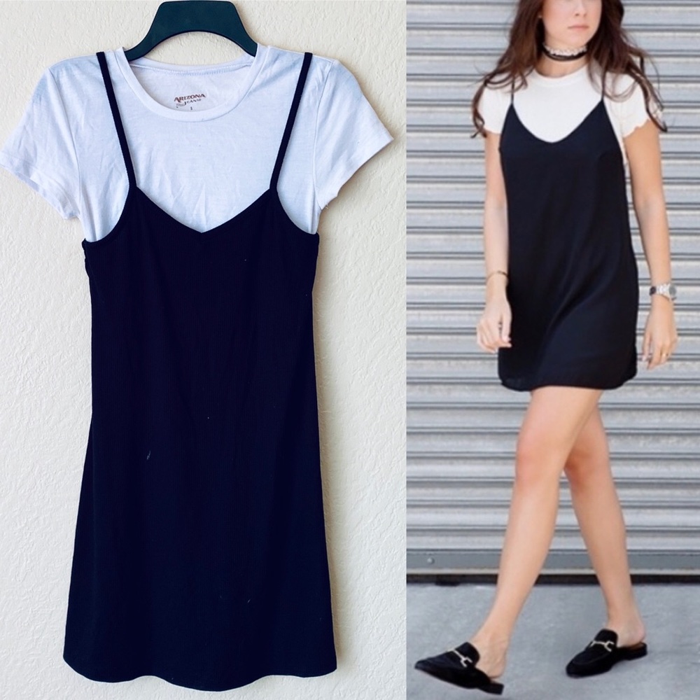 Arizona Grunge Black and White T-Shirt Slip Dress